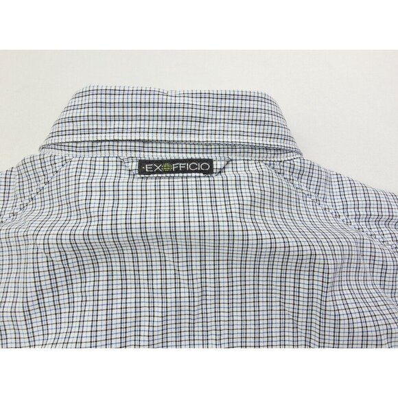 Exofficio Insect Shield Size Medium (8-10) Womens White Blue Brown Check Shirt - Picture 6 of 15